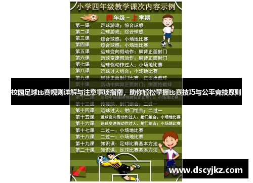 校园足球比赛规则详解与注意事项指南，助你轻松掌握比赛技巧与公平竞技原则
